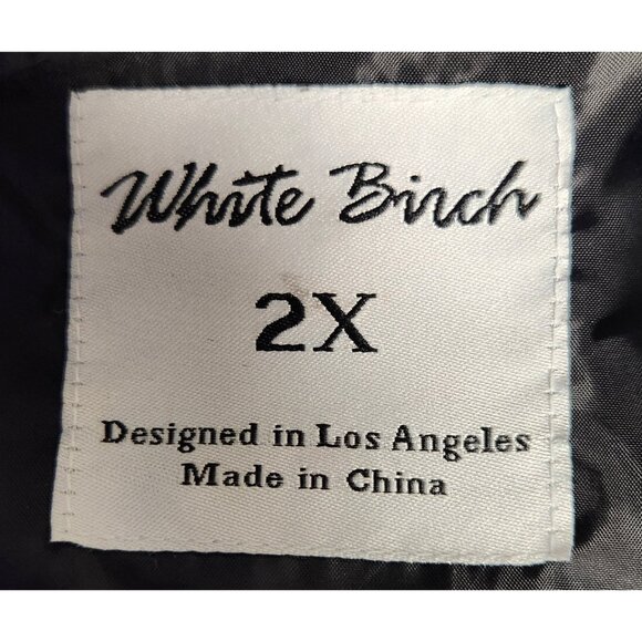 White Birch 2X Plus Faux Leather Jacket Hoodie Black EUC - Picture 6 of 7